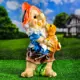 Садовая фигура Хорошие сувениры Гном с собачкой 23x22x46см
