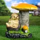 Садовая фигура Хорошие сувениры Ёж на боку под грибами 24 x 28 x 32 см