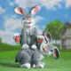 Садовая фигура хорошие сувениры зайцы прыгуны 36см