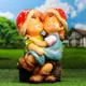 Садовая фигура Хорошие сувениры Гномики-грибочки обнимаются 19x22x38см