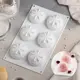 Форма для муссовых десертов и выпечки Доляна «Кристалл» 29.5×17×3.5 см 6 ячеек d=6.5 см цвет белый