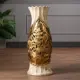 Ваза напольная керамическая "Алена" сквозная резка, золотая, гранит, 70 см