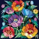 Алмазная мозаика Molly 30x30 см Цветочная фантазия (28 цветов)
