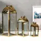 Подсвечник фонарь "Завитки" набор 3 шт, 55x18x18 см, 37x14x14 см, 24x10x10 см стекло, металл