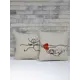 Комплект декоративных наволочек 40x40 из 2 штук цвет молочный речка