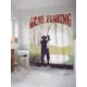 Штора для ванной JoyArty "Ушел на рыбалку" из сатена, 180x200 см с крючками