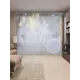 Тюль на шторной ленте для кухни Праздничный Снег 155х265 см цвет темно-зеленый