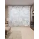 Тюль на шторной ленте для кухни Черно-Белые Тропики 155х265 см цвет белый