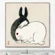 Картина в раме "Black and white rabbits, 1882г." 105x105 см