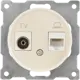 Розетка двойная антенна/компьютер TV/RJ45 кат.5e встраиваемая Onekeyelectro 1E20811301 цвет бежевый