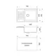 Врезная мойка Greenstone 78x50x18 см литьевой мрамор цвет песочный GRS-78L-302