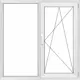 Окно ПВХ Grunder П2_1_Gr_70_REZE_1700*1500 двухстворчатое 150х170см внутренний двухкамерный