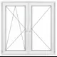 Окно ПВХ Grunder Л2_2_Gr_60_REZE_1000*1000 двухстворчатое 100х100см внутренний двухкамерный