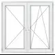 Окно ПВХ Grunder Л2_2_Gr_70_REZE_1400*1300 двухстворчатое 130х140см внутренний двухкамерный