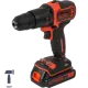 Дрель-шуруповерт аккумуляторная ударная Black&Decker BDCHD18KBQW, 18 В Li-ion 2x1.5 Ач