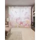 Тюль на шторной ленте Бабочки над тюльпанам 310х265 см рисунок растительный цвет розовый