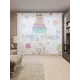 Тюль на шторной ленте Надпись JoyArty С Днем Рождения 310х265 см цвет голубой
