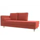 Кушетка Лига Диванов Прайм 110145L 212x87x81 см микровельвет цвет коралловый
