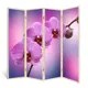 Ширма перегородка для комнаты деревянная "Трио орхидей" двухсторонняя с картинкой (цветы) 4 створки кремовый дуб 176х185 см 14 кг