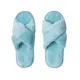 Тапочки женские Мех крест Amaro Home Открытый нос Голубой 39-41 Home-4005-G0-39
