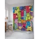 Штора для ванной JoyArty Кошачья площадь, 180x200 см