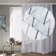 Тюль на шторной ленте полоска синяя 500x240 см цвет белый