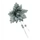 Украшение цветок на ветке 40 см серебро новогодний