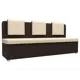 Прямой диван Лига диванов Маккон 185x89x54 см экокожа цвет бежевый/коричневый