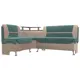 Диван Лига Диванов Сидней 107370L 172x89x135 см велюр цвет бежевый/бирюзовый