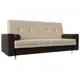 Диван Лига диванов Белфаст 225x95x90 см экокожа цвет коричневый/бежевый