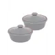 Горшочек с крышкой Вятская керамика 15x8 см 2 шт керамика цвет серый/коричневый