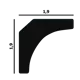 Плинтус потолочный Перфект Plus P26 19x19x2000мм белый
