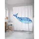 Штора для ванной JoyArty Узорчатый кит из ткани, 180x200 см с крючками
