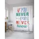 Штора для ванной JoyArty Если никогда не попробуешь из ткани, 180x200 см с крючками