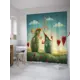 Штора для ванной JoyArty Волшебное поместье гномов из ткани, 180x200 см с крючками