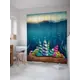 Штора для ванной JoyArty Ракушки прячутся от солнца из ткани, 180x200 см с крючками