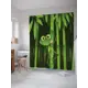 Штора для ванной JoyArty Голодная лягушка на бамбуке из ткани, 180x200 см с крючками