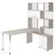 Компьютерный стол Мэрдэс ср-420/170 кбек-прав 130x170x199 см ЛДСП цвет белый жемчуг,бежево-белый