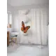 Штора для ванной JoyArty Прыгучая бабочка, 180x200 см