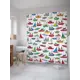 Штора для ванной JoyArty Корабельный парад из ткани, 180x200 см с крючками