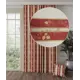 Штора на ленте Полоса-листья 150x270 см цвет бордовый
