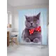Штора для ванной JoyArty Серый Тема Шотландская Вислоухая, 180x200 см