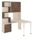 Компьютерный стол Мэрдэс Ср-500м/140 кшк-ч-лев 130x140x199 см ЛДСП цвет коричневый, бежево-белый