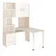 Компьютерный стол Мэрдэс Ср-500м/160 кбек-лев 130x160x199 см ЛДСП цвет белый жемчуг, бежево-белый