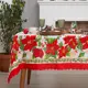Скатерть Доляна Праздничный узор 220x145см прямоугольная цвет красный