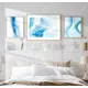 Набор постеров 3 шт 28 картин "Абстракция в голубых тонах" 140x50 см в тубусе без рамы для интерьера