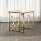 Журнальный столик прямоугольный Bohemia Home MINNESOTA 55x55 см жёлтый/золотой