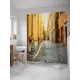 Штора для ванной JoyArty Велосипедная улица из ткани, 180x200 см с крючками