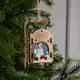 Елочная игрушка Сани со снеговиком Luazon lighting 6117355 4 см х 12 см бежевый