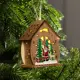 Елочная игрушка Домик с дедом морозом и елкой Luazon lighting 6117295 9 см х 6 см бежевый